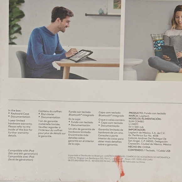 Logitech Slim Combo Black Tablet Keyboard Case - Picture 3 of 7